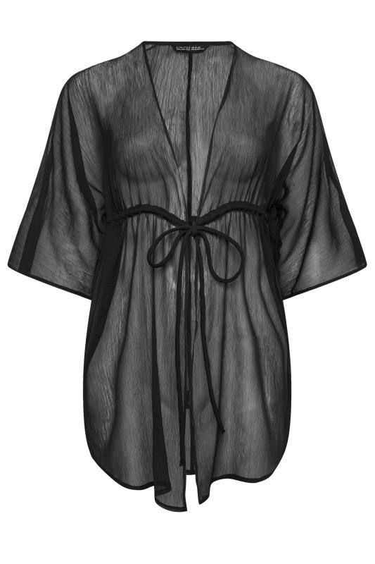 YOURS Plus Size Black Tie Front Kimono | Yours Clothing 6