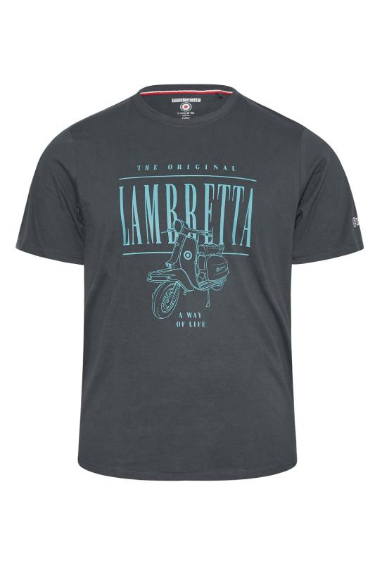 LAMBRETTA Big & Tall Grey Scooter Print T-Shirt 3