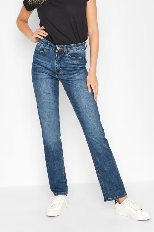 LTS MADE FOR GOOD Mid Blue Straight Leg Denim Jeans | Long Tall Sally 1