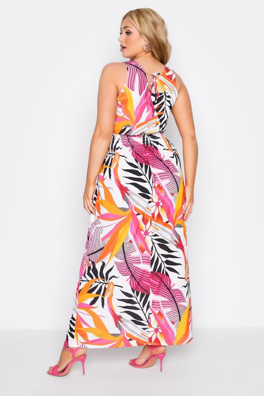 YOURS LONDON Curve White & Pink Tropical Print Maxi Dress_C.jpg