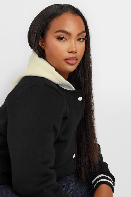 YOURS Plus Size Black Button Front Hooded Jacket | Yours Clothing  4