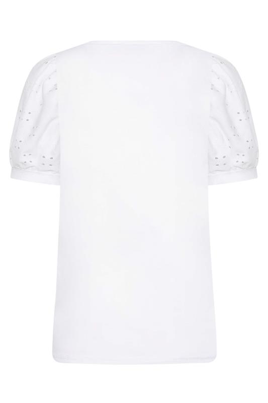 LTS Tall White Broderie Anglaise Puff Sleeve Top 7