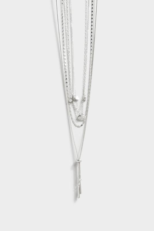 Tall  Yours Silver Tone Multi Layer Circle Necklace