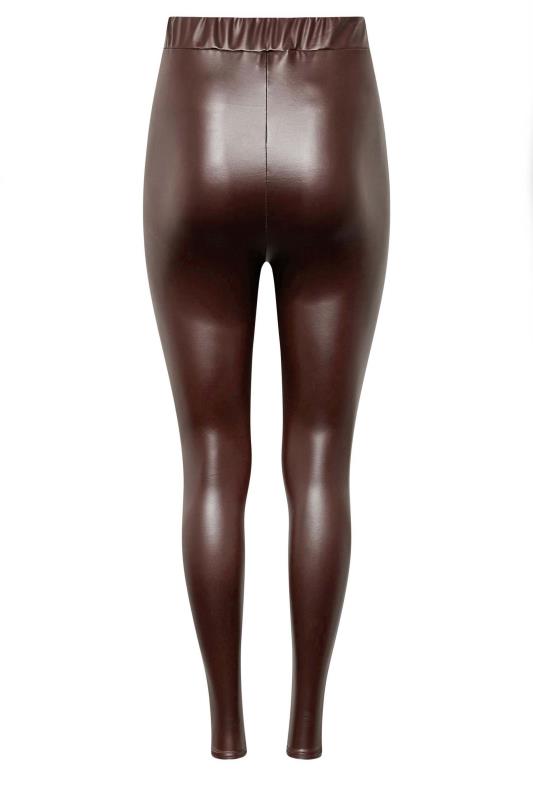 LTS Tall Women's Burgundy Red Leather Look Leggings | Long Tall Sally 5