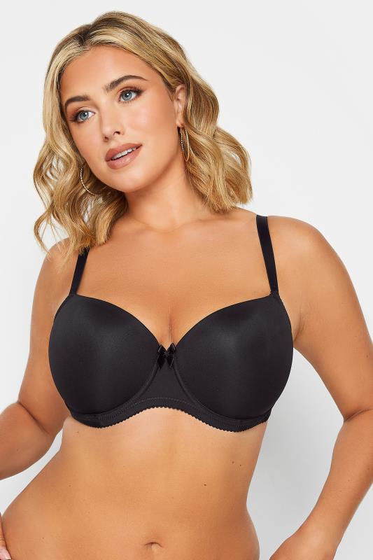 Plus Size Black Moulded Underwired T-Shirt Bra | Yours Clothing 2