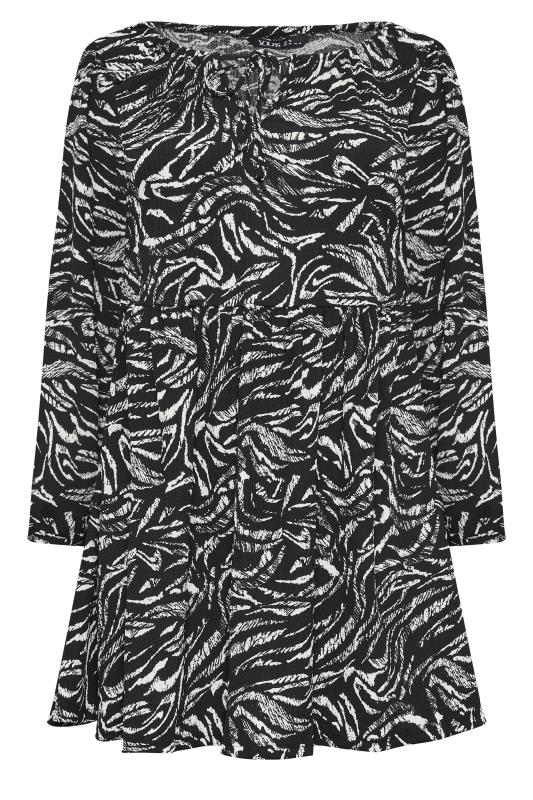 Plus Size  YOURS Curve Black Abstract Print Mini Dress
