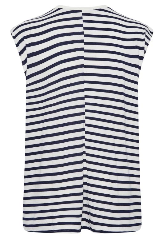 LIMITED COLLECTION Plus Size Navy Blue Stripe Boxy Vest Top | Yours Clothing 7