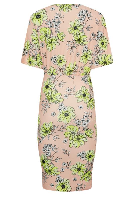 YOURS PETITE Plus Size Blush Pink Floral Print Wrap Dress | Yours Clothing 7