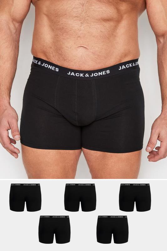 Men's  JACK & JONES Big & Tall 5 PACK Black Boxers