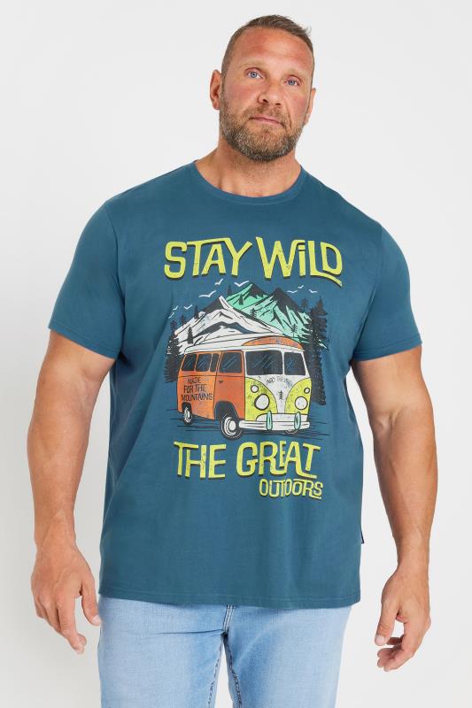 BadRhino Big & Tall Blue 'Stay Wild' T-Shirt | BadRhino 2