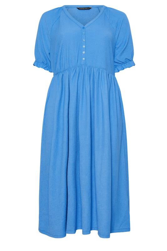 LIMITED COLLECTION Plus Size Blue Textured Midaxi Dress | Yours Clothing  5