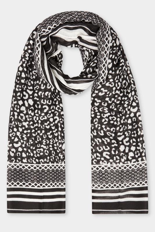 Tall  Yours Black & White Animal Print Scarf