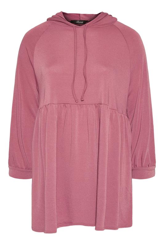 LIMITED COLLECTION Curve Pink Peplum Hoodie_F.jpg