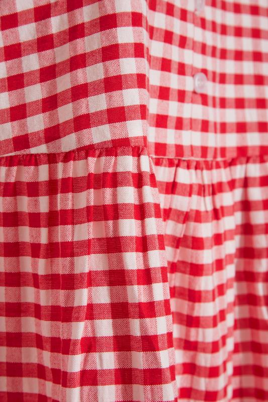 LIMITED COLLECTION Curve Red Gingham Dipped Hem Smock Dress_Z.jpg
