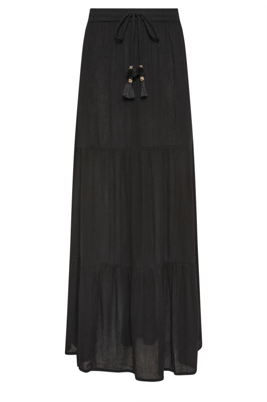 LTS Tall Women's Black Textured Tie Waist Maxi Skirt | Long Tall Sally 5