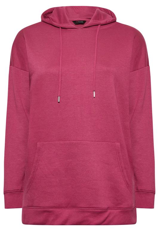 Plus Size Pink Overhead Hoodie | Yours Clothing 6