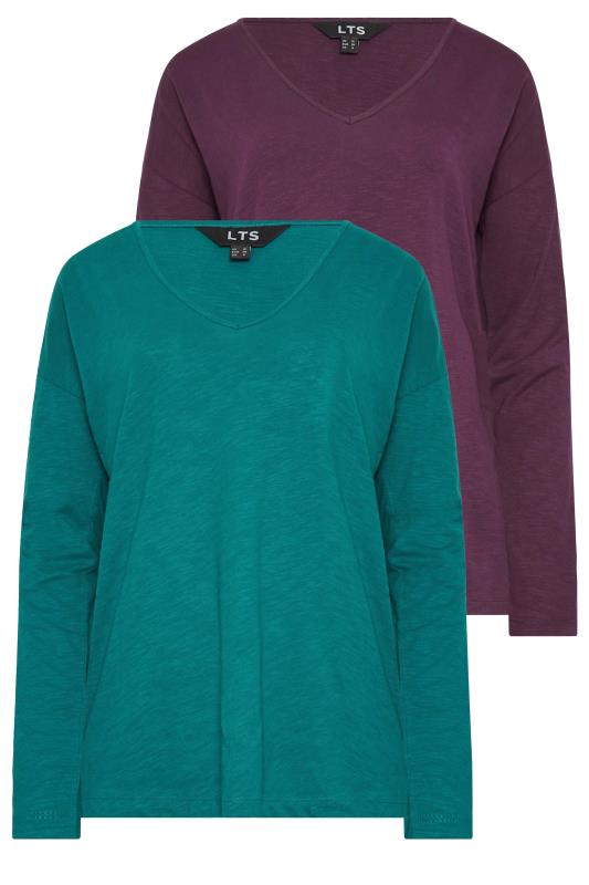 LTS Tall Women's 2 PACK Teal Blue & Purple Long Sleeve T-Shirts | Long Tall Sally 6