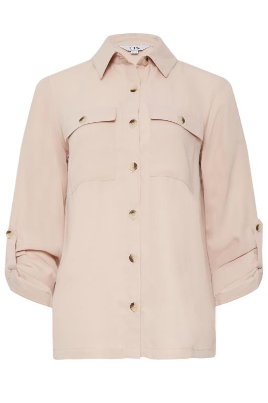 LTS Tall Blush Pink Long Sleeve Utility Shirt | Long Tall Sally 6
