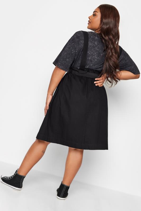 LIMITED COLLECTION Plus Size Black Utility Pinafore Midi Skirt | Yours  Clothing