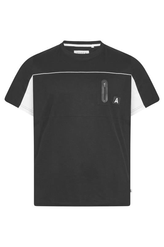 STUDIO A Big & Tall Black Zip Pocket T-Shirt 4