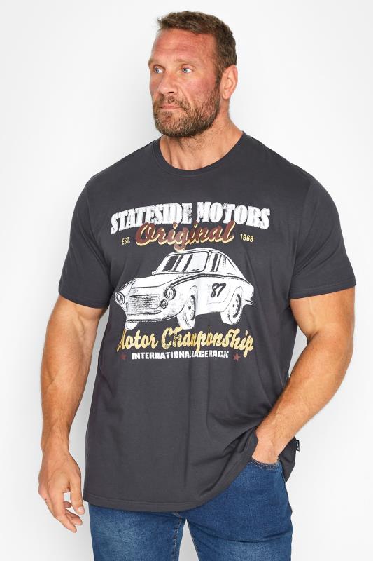 Men's  BadRhino Big & Tall Grey Stateside Motors Printed T-Shirt