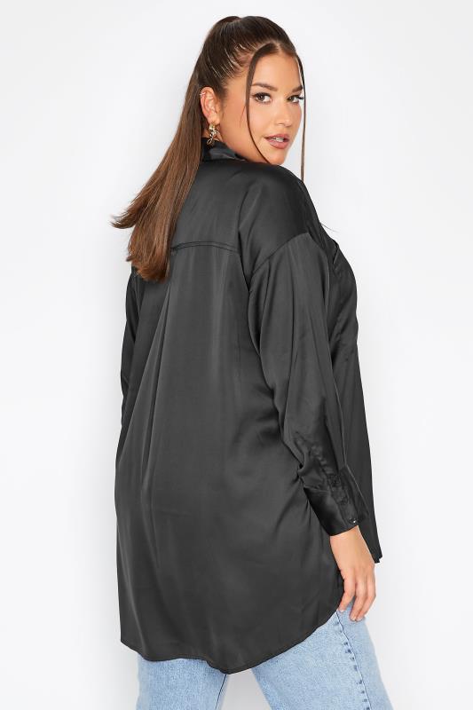 LIMITED COLLECTION Curve Black Satin Shirt 3