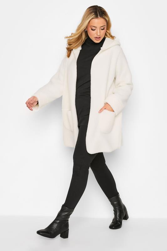 YOURS LUXURY Plus Size Cream Teddy Hooded Jacket | Yours Clothing 2
