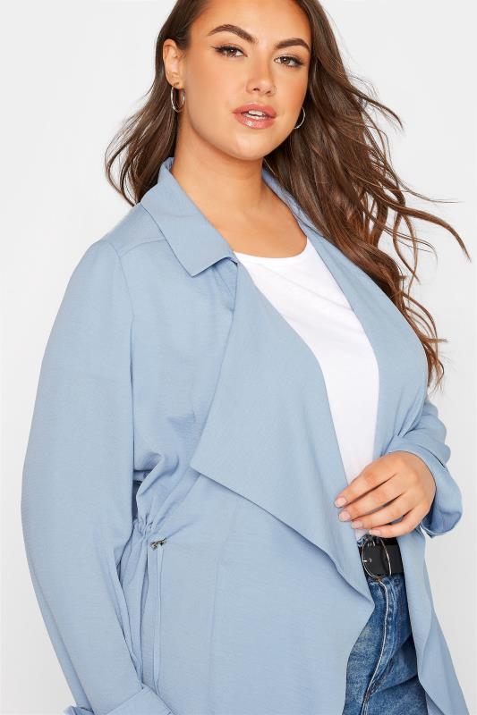 Plus Size Blue Waterfall Jacket | Yours Clothing  4