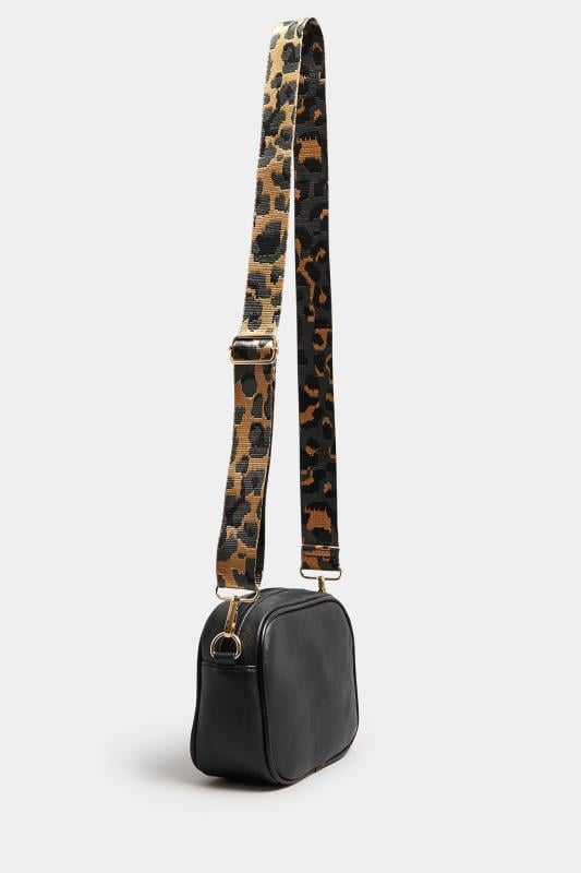 Black Leopard Print Strap Cross Body Bag 2