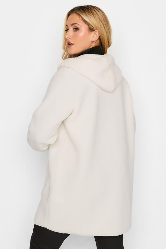 YOURS LUXURY Plus Size Cream Teddy Hooded Jacket | Yours Clothing 3