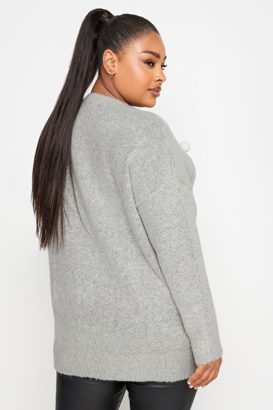 YOURS Plus Size Grey Penguin Christmas Jumper | Yours Clothing 3