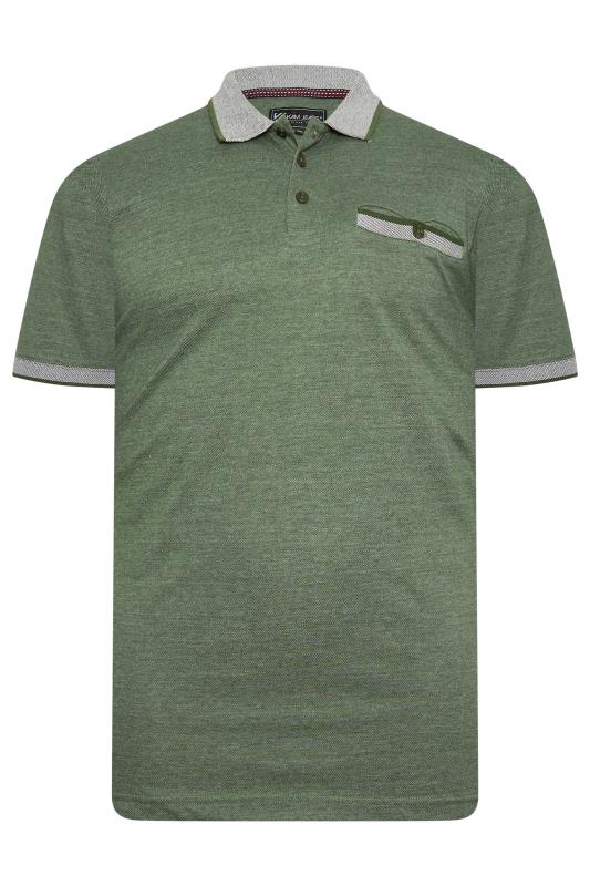 KAM Big & Tall Green Marl Polo Shirt | BadRhino 3