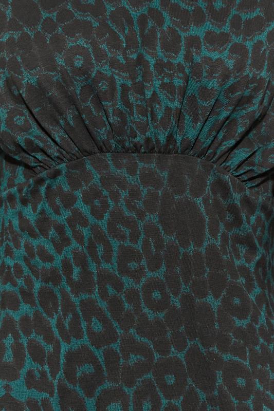 YOURS PETITE Curve Plus Size Green Animal Print Long Sleeve Top | Yours Clothing  5