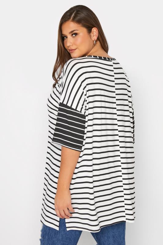 LIMITED COLLECTION Curve Black & White Stripe Oversized T-Shirt_C.jpg