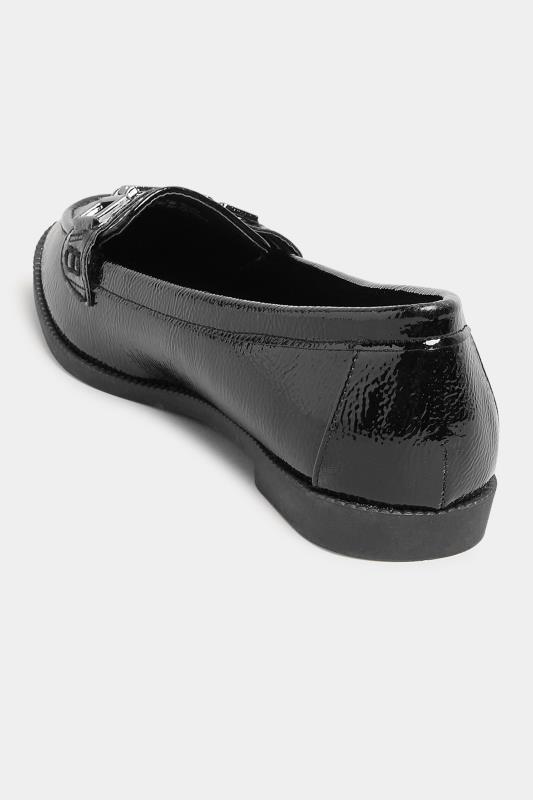 PixieGirl Black Patent Detail Loafers In Standard D Fit 4