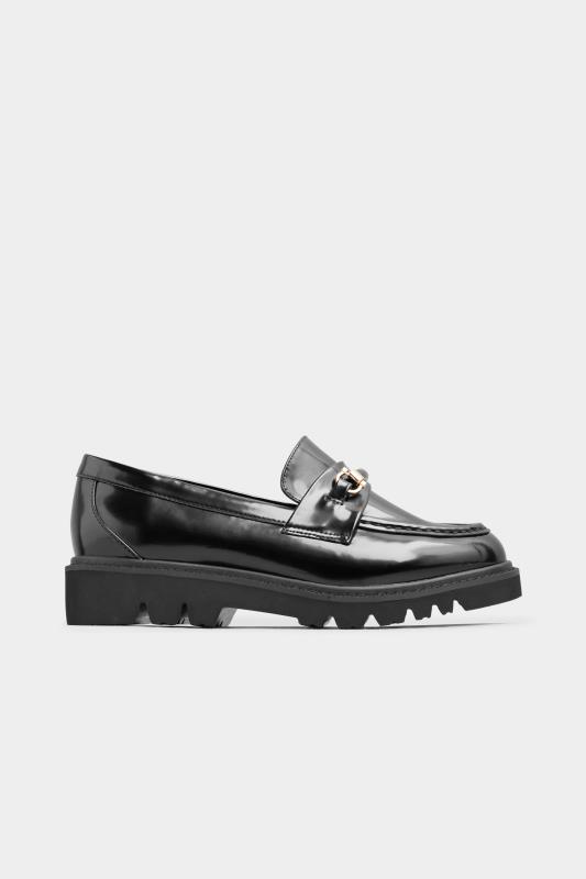 LIMITED COLLECTION Black Chunky Saddle Loafers In Extra Wide EEE Fit 3