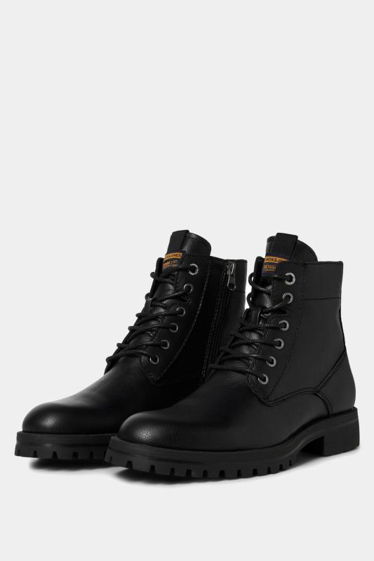 JACK & JONES Big & Tall Black Faux Leather Boots | BadRhino  1