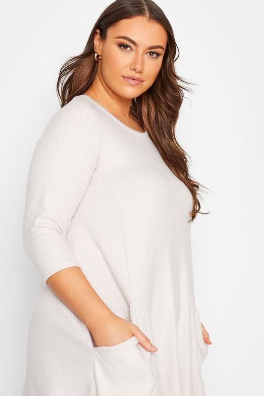 YOURS Plus Size Curve White Pocket Soft Touch Dress | Yours Clothing  4