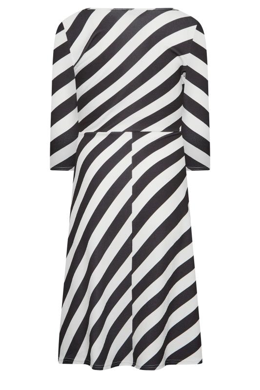 Petite Black & White Stripe Wrap Dress | PixieGirl 7