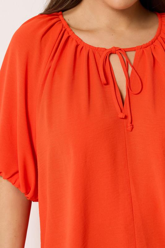 YOURS Plus Size Orange Balloon Sleeve Blouse |  Yours Clothing 4