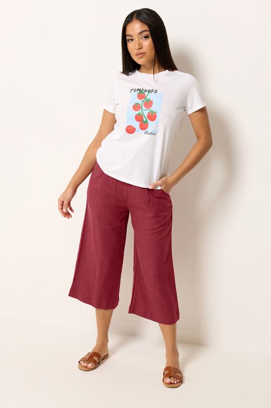 M&Co Berry Purple Linen Culottes | M&Co 2