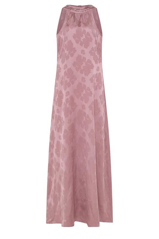 LTS Tall Women's Pink Jacquard Halterneck Maxi Dress | Long Tall Sally 5