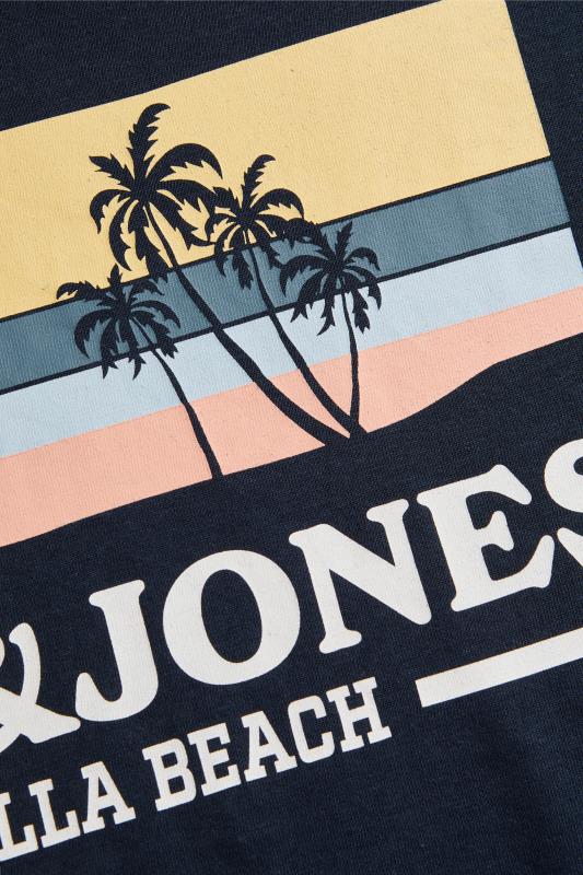 JACK & JONES Big & Tall Navy Blue Malibu T-Shirt 4