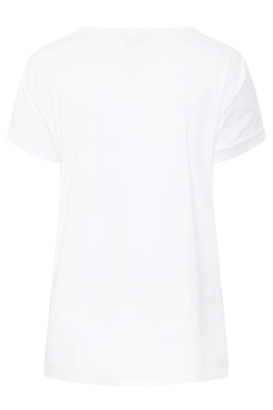 YOURS Plus Size White Cut Out T-Shirt | Yours Clothing 7