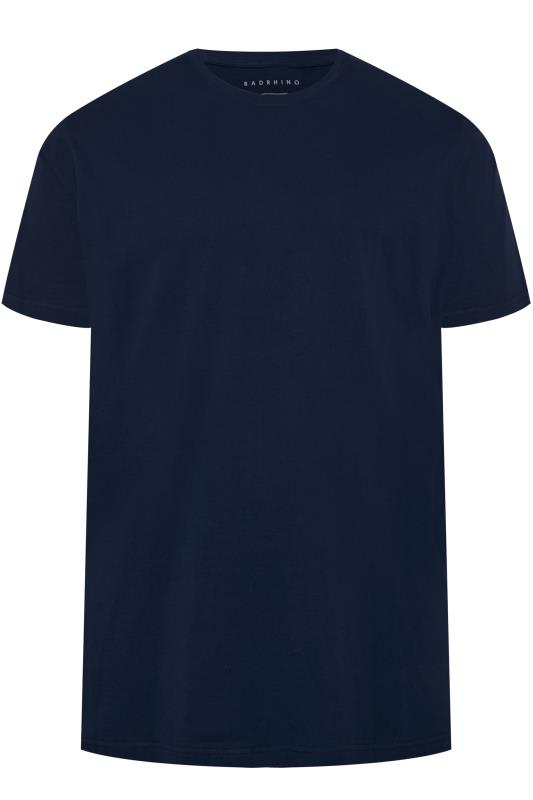 BadRhino Big & Tall Navy Blue Embroidered Logo T-Shirt 1