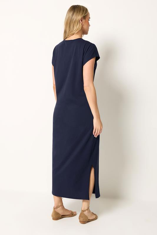 LTS Tall Women's Navy Blue Twist Cotton Midi Dress | Long Tall Sally 2