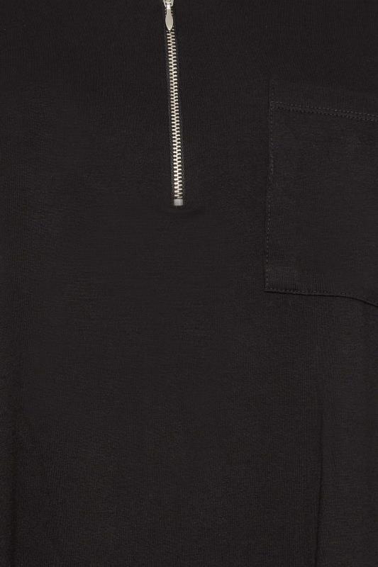 Black Zip Front Longline Top | Yours Clothing 6