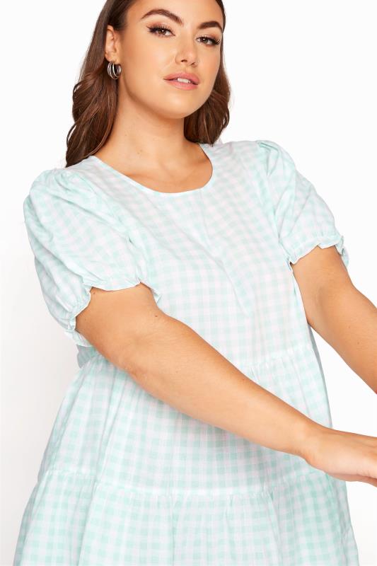LIMITED COLLECTION Mint Gingham Tiered Tunic Top_D.jpg