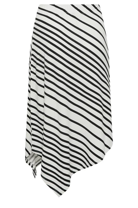 YOURS Curve Plus Size White Stripe Asymmetric Skirt | Yours Clothing  5