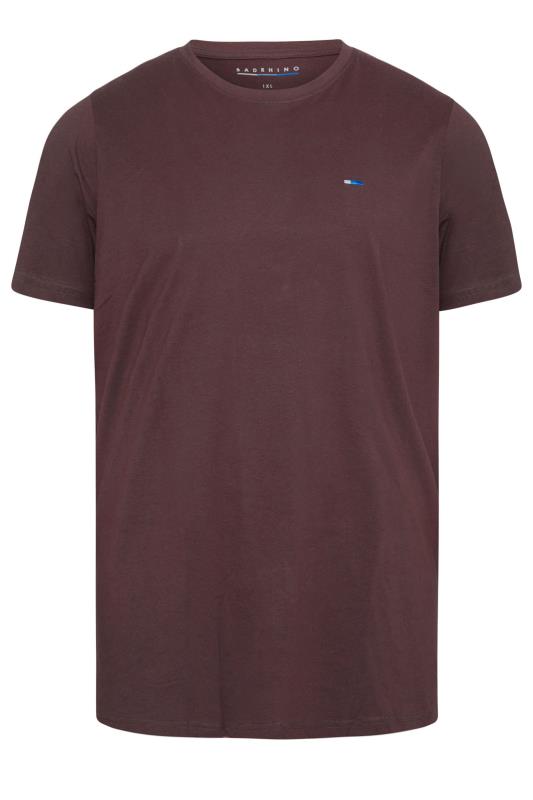 BadRhino Big & Tall Burgundy Red Plain T-Shirt 2